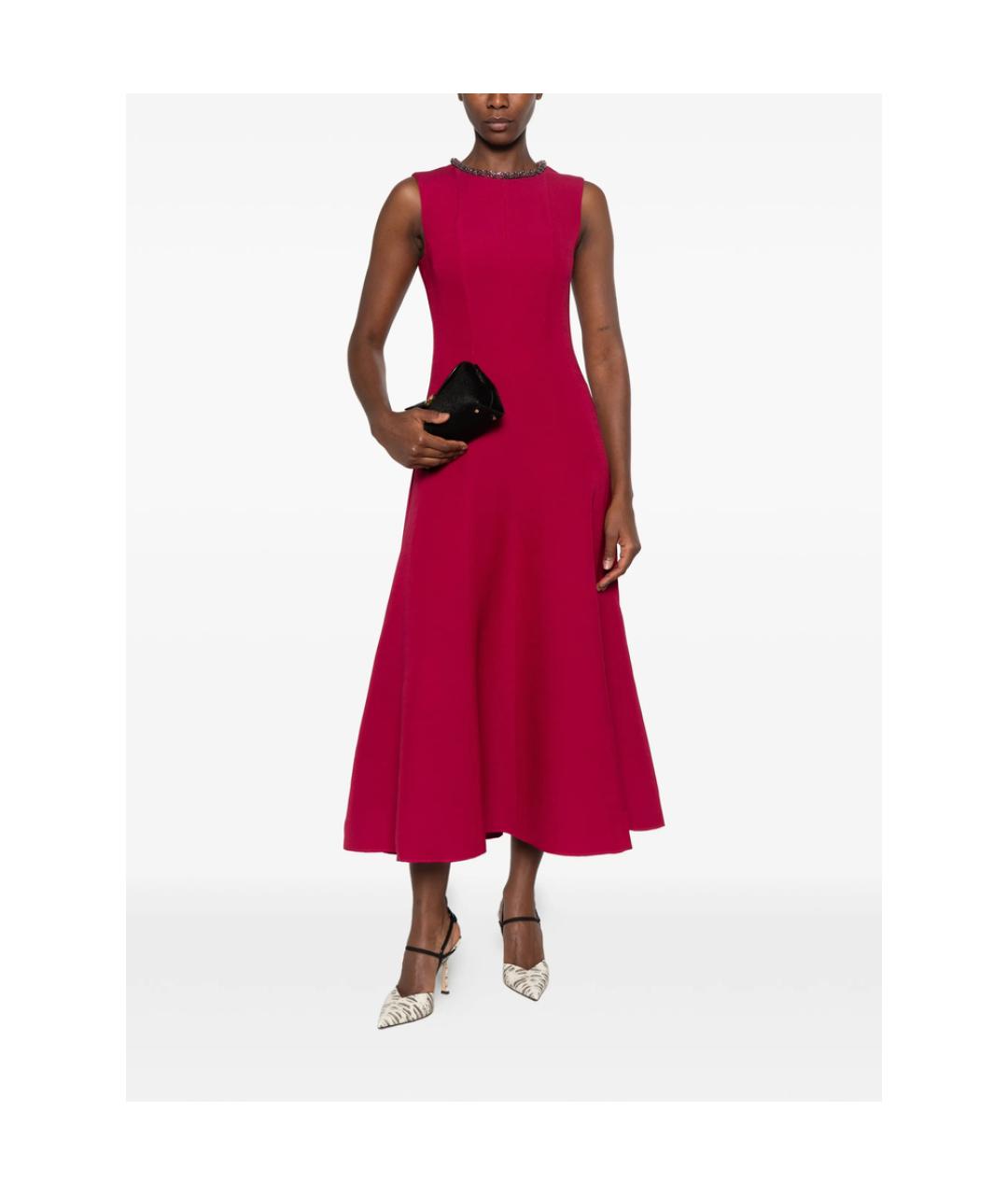 ROLAND MOURET Розовое полиэстеровое платье, фото 2