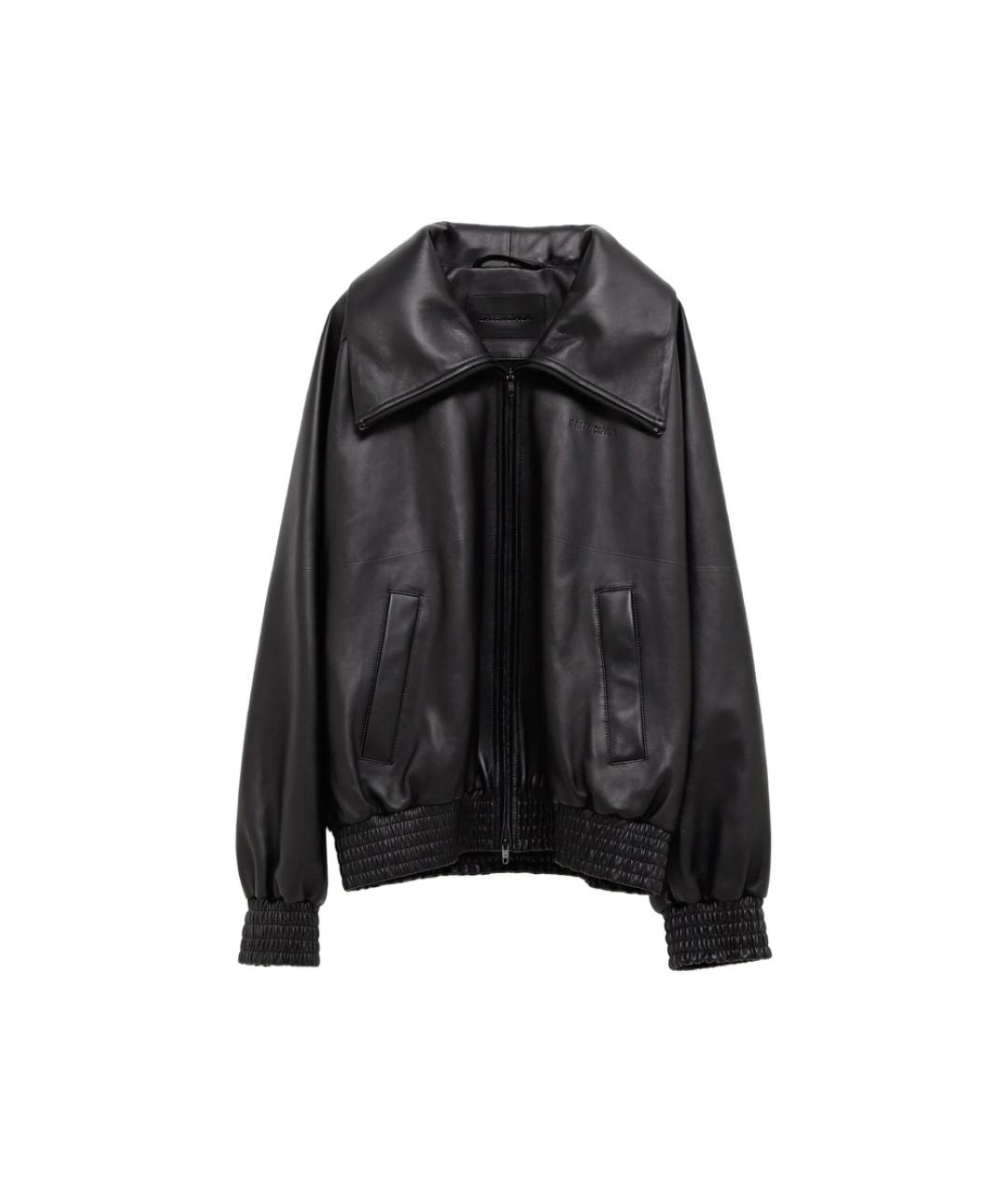 BALENCIAGA Черная кожаная куртка, фото 4