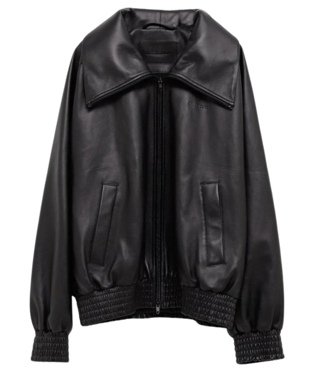 BALENCIAGA Черная кожаная куртка, фото 1