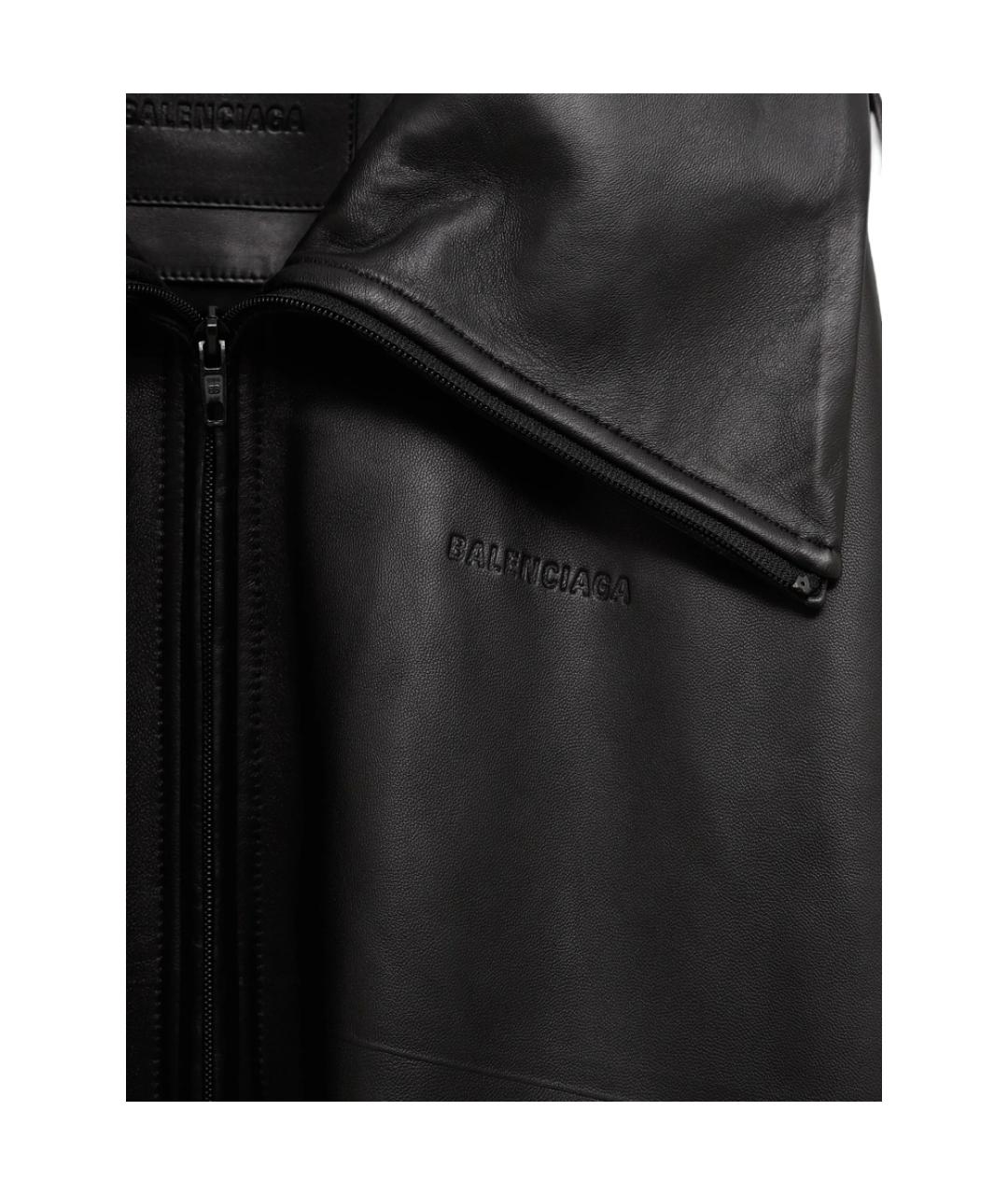 BALENCIAGA Черная кожаная куртка, фото 2