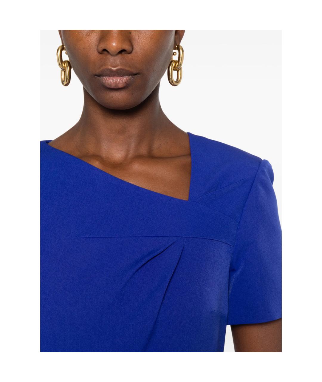 ROLAND MOURET Синее полиэстеровое платье, фото 2