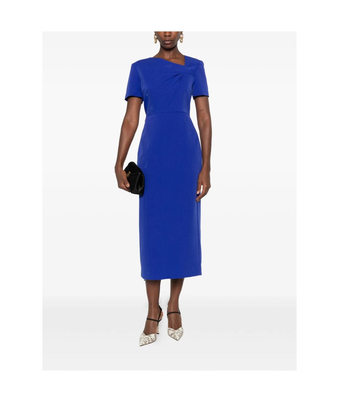 ROLAND MOURET Синее полиэстеровое платье, фото 5