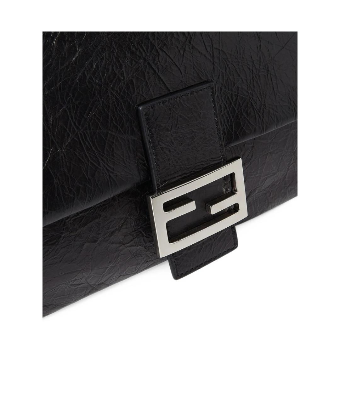 FENDI Черная кожаная сумка через плечо, фото 3
