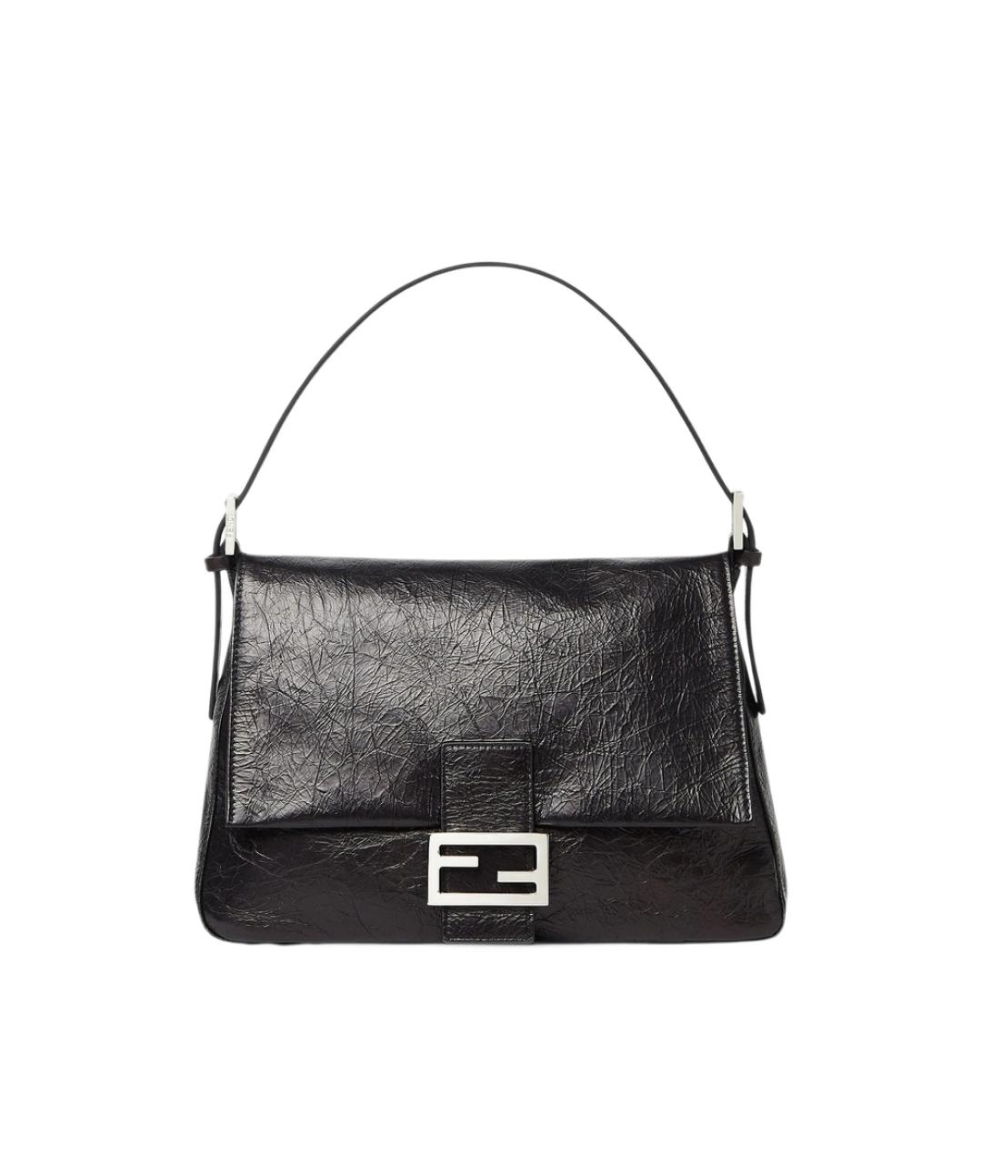 FENDI Черная кожаная сумка через плечо, фото 6