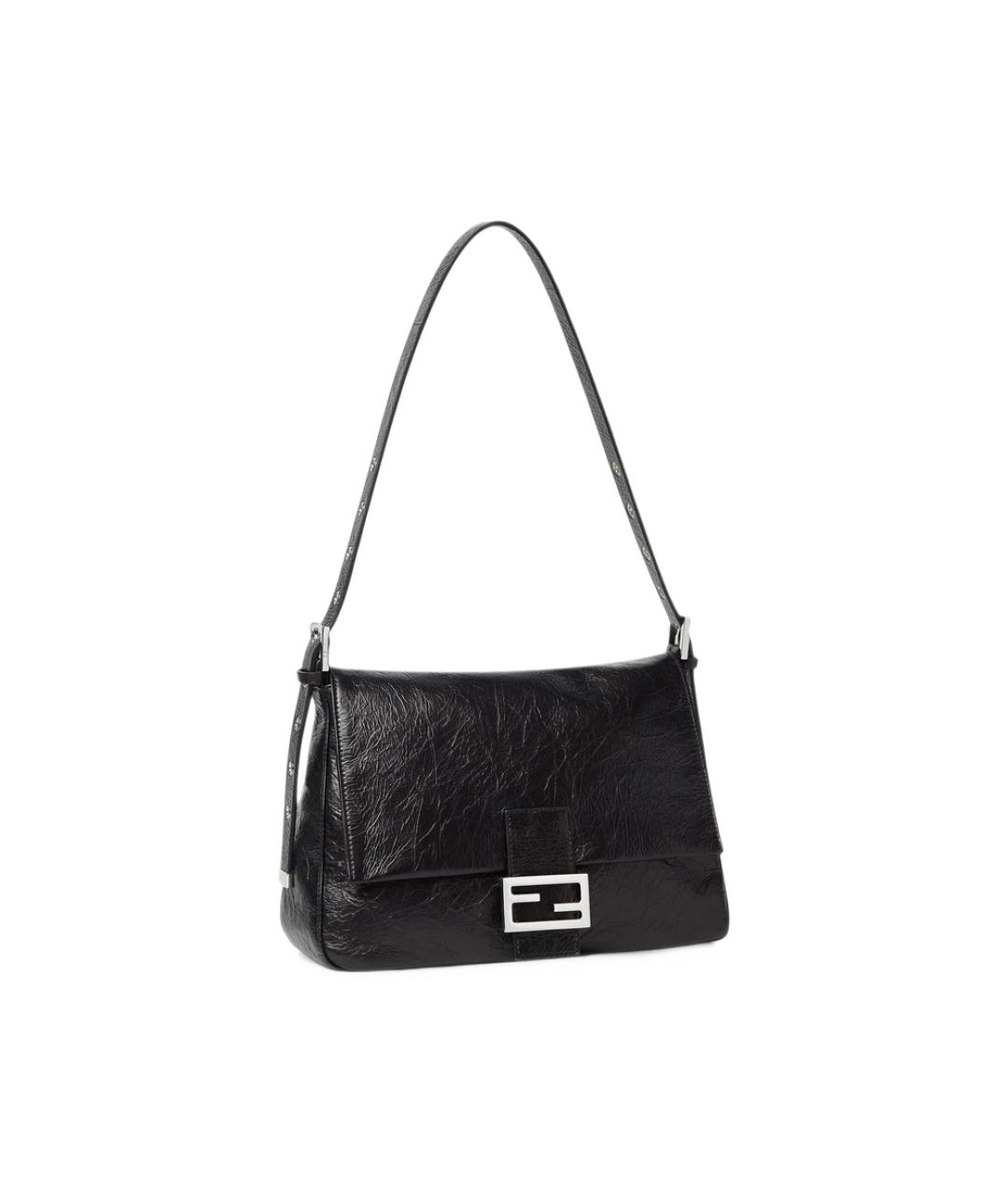 FENDI Черная кожаная сумка через плечо, фото 2