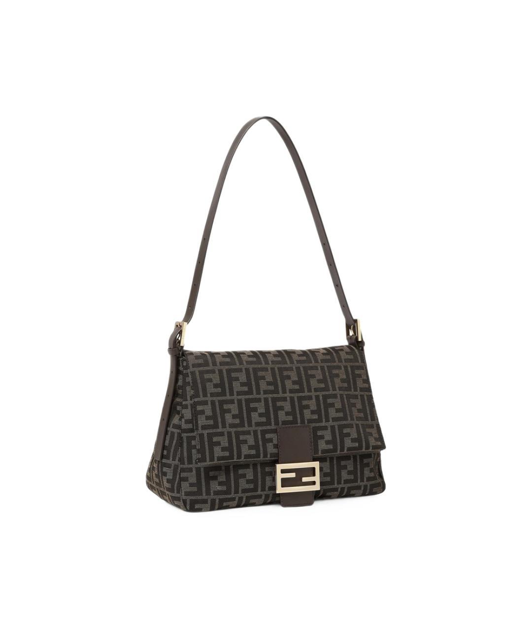 FENDI Коричневая сумка через плечо из канвы, фото 5