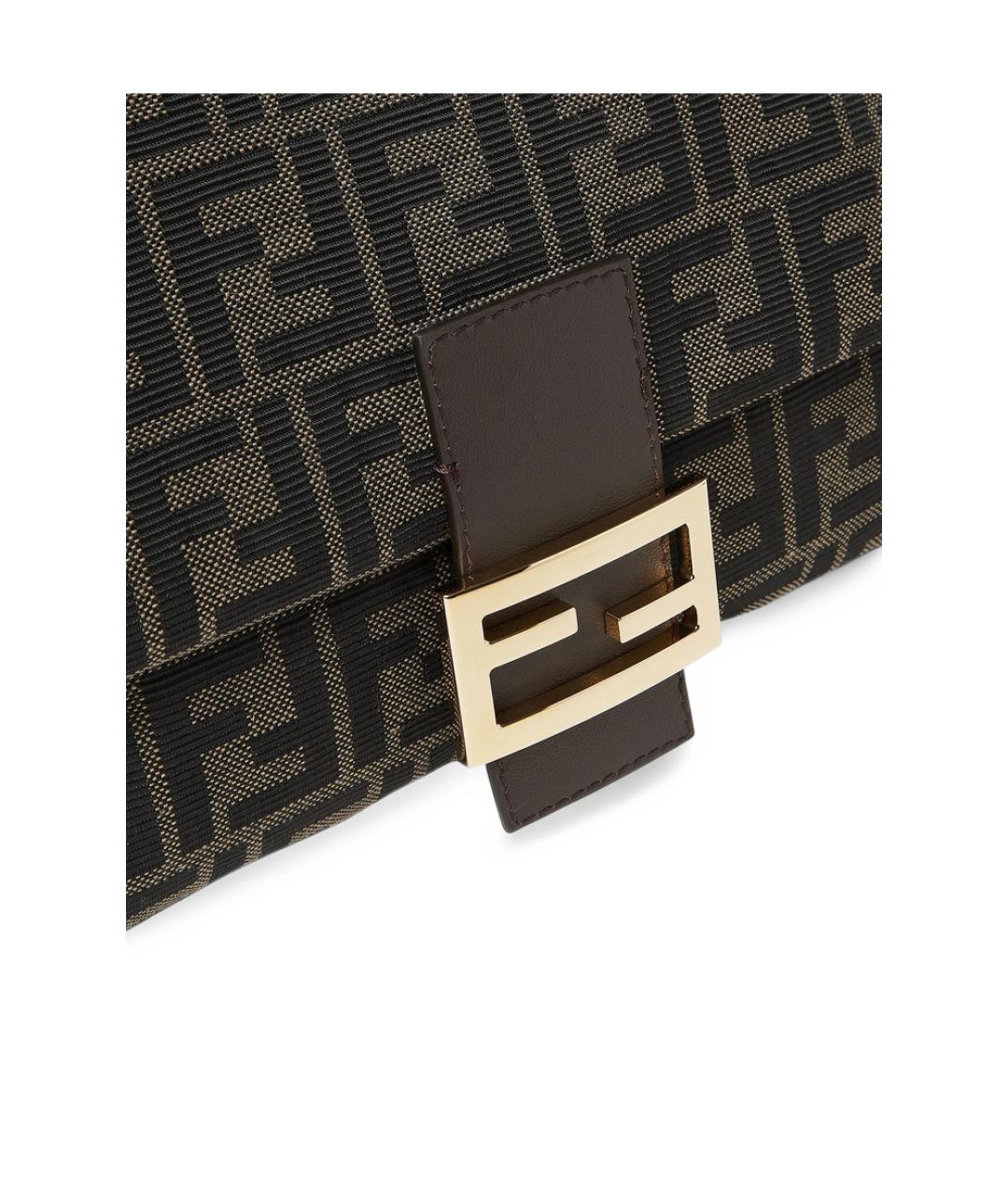 FENDI Коричневая сумка через плечо из канвы, фото 4