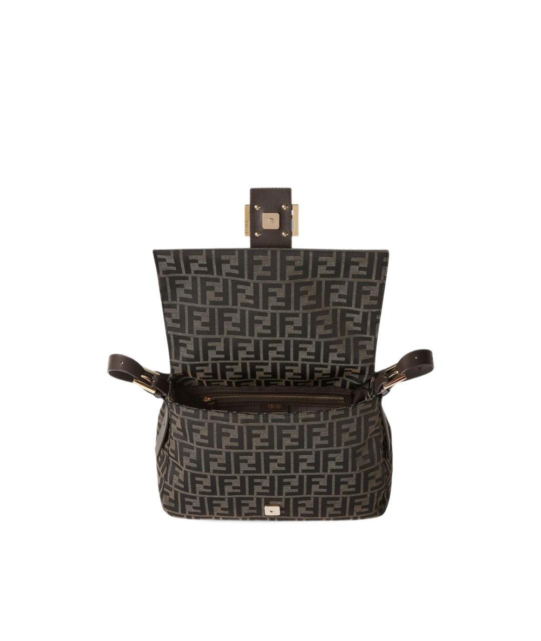 FENDI Коричневая сумка через плечо из канвы, фото 3