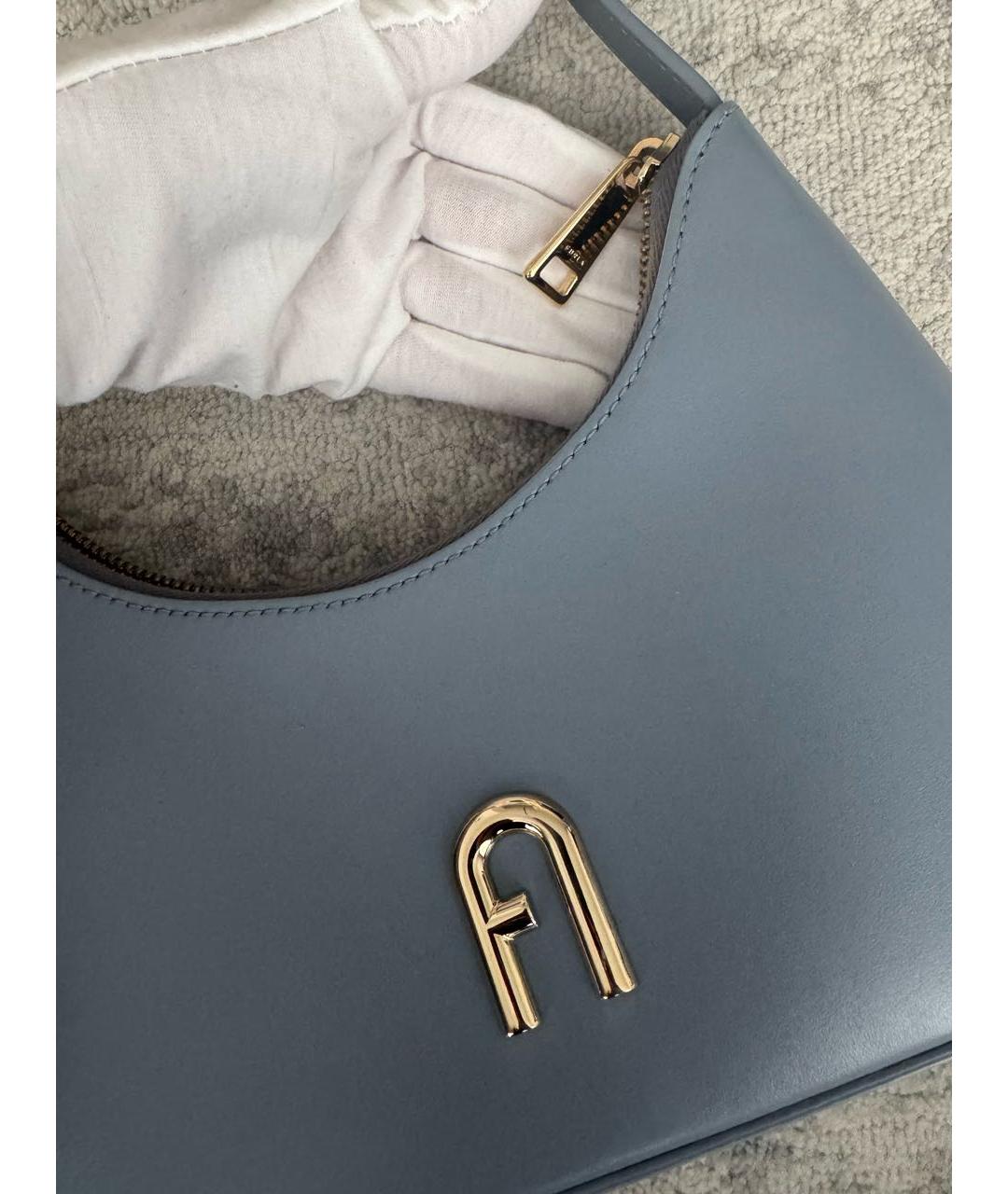 FURLA Голубая кожаная сумка через плечо, фото 3