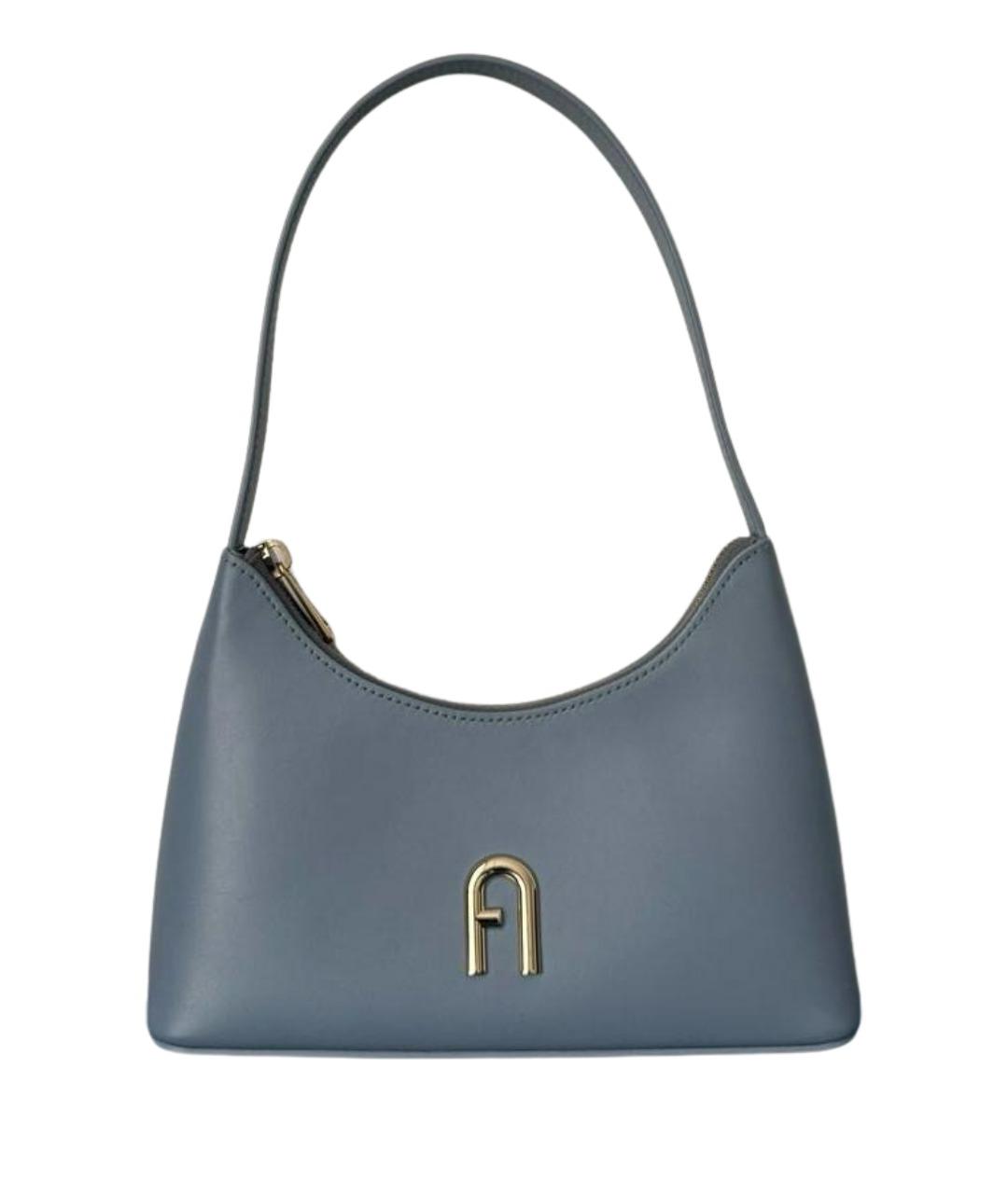 FURLA Голубая кожаная сумка через плечо, фото 1