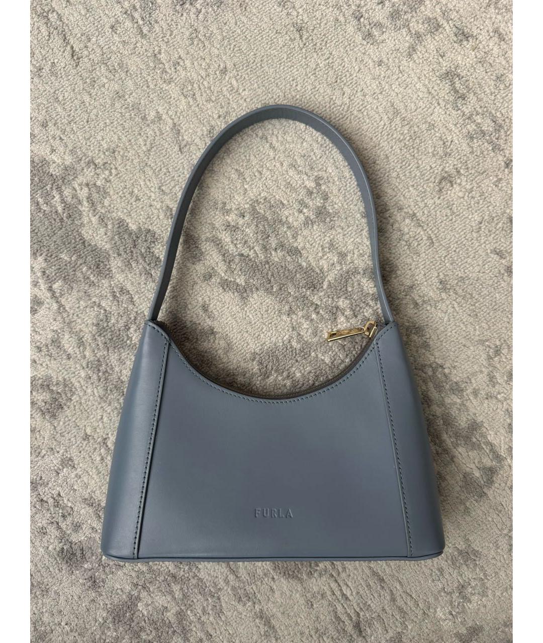FURLA Голубая кожаная сумка через плечо, фото 2