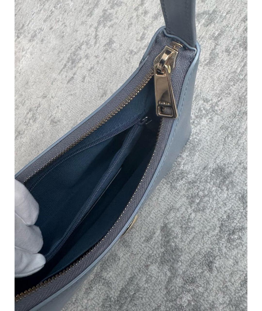 FURLA Голубая кожаная сумка через плечо, фото 5