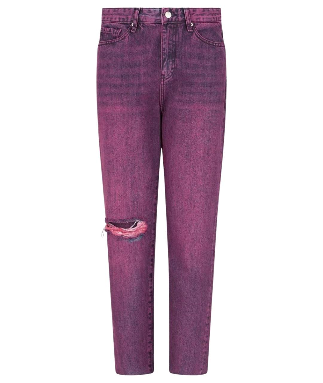 ARMANI EXCHANGE Фуксия хлопко-эластановые джинсы слим, фото 1