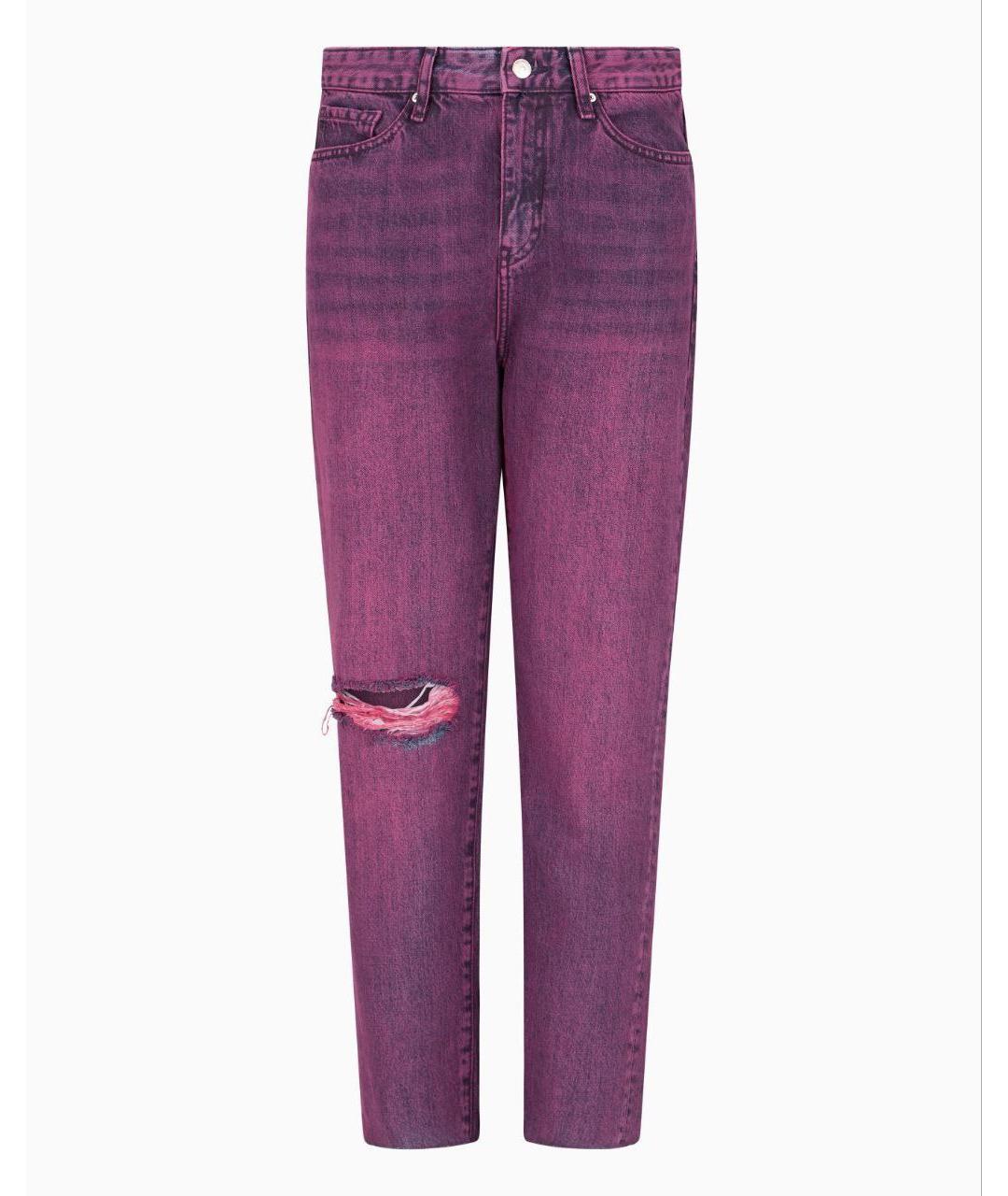 ARMANI EXCHANGE Фуксия хлопко-эластановые джинсы слим, фото 5