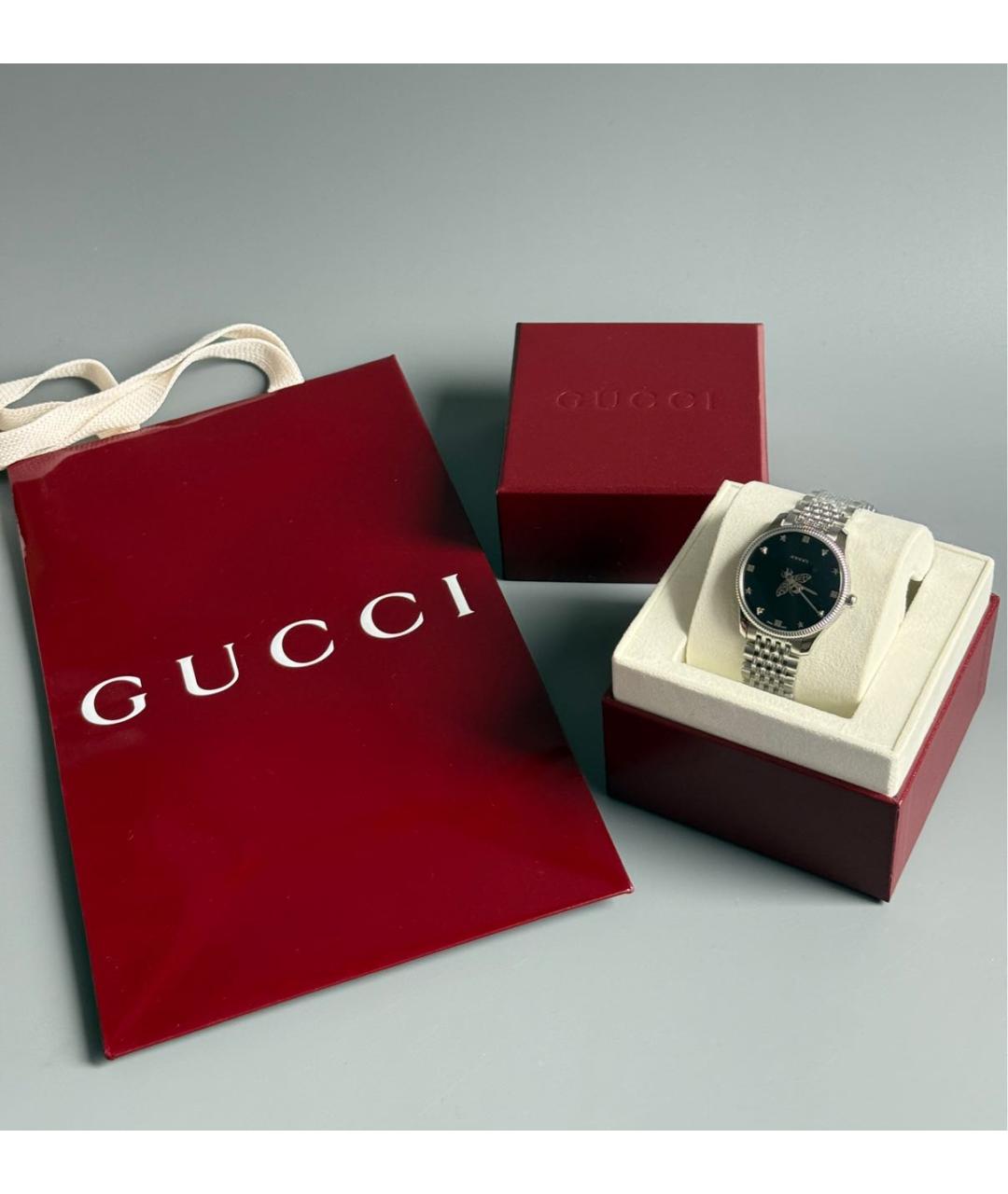 GUCCI Серебряные стальные часы, фото 4