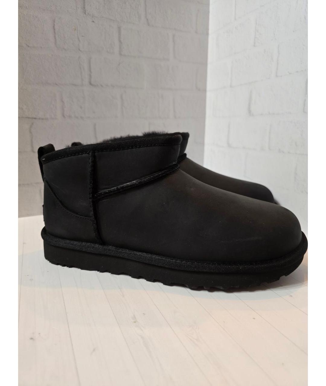 UGG Черные кожаные полусапоги, фото 3