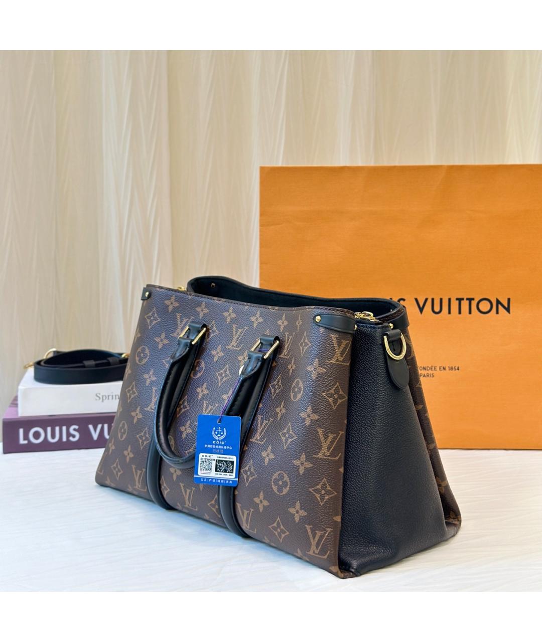LOUIS VUITTON Коричневая сумка с короткими ручками из канвы, фото 4