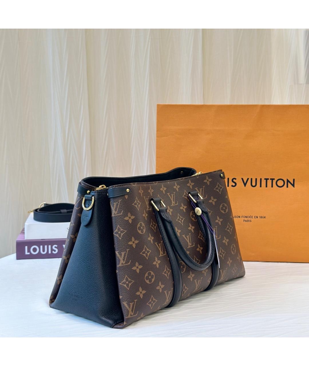 LOUIS VUITTON Коричневая сумка с короткими ручками из канвы, фото 3
