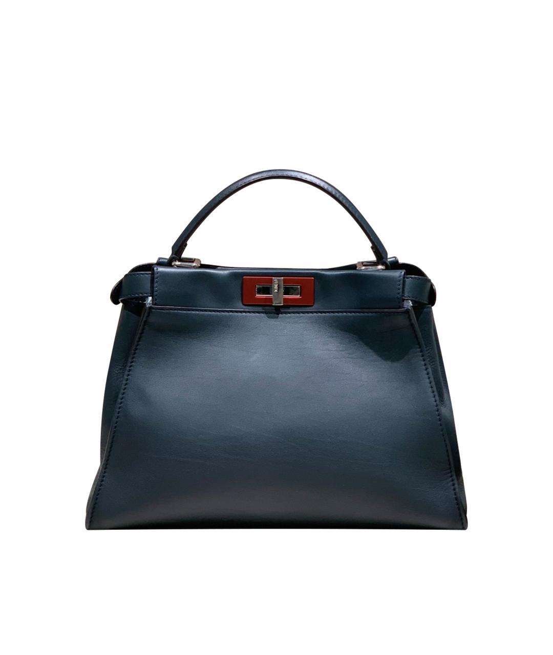 FENDI Черная кожаная сумка тоут, фото 1