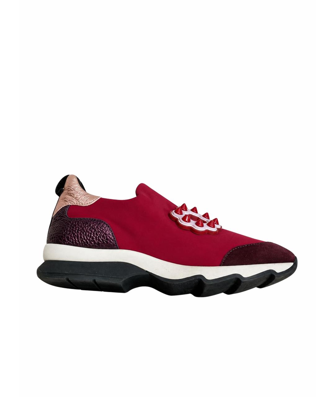 FENDI Бордовые слипоны, фото 1