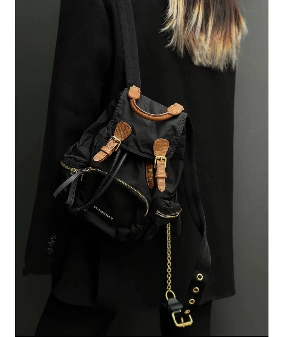 BURBERRY Черный деним рюкзак, фото 8