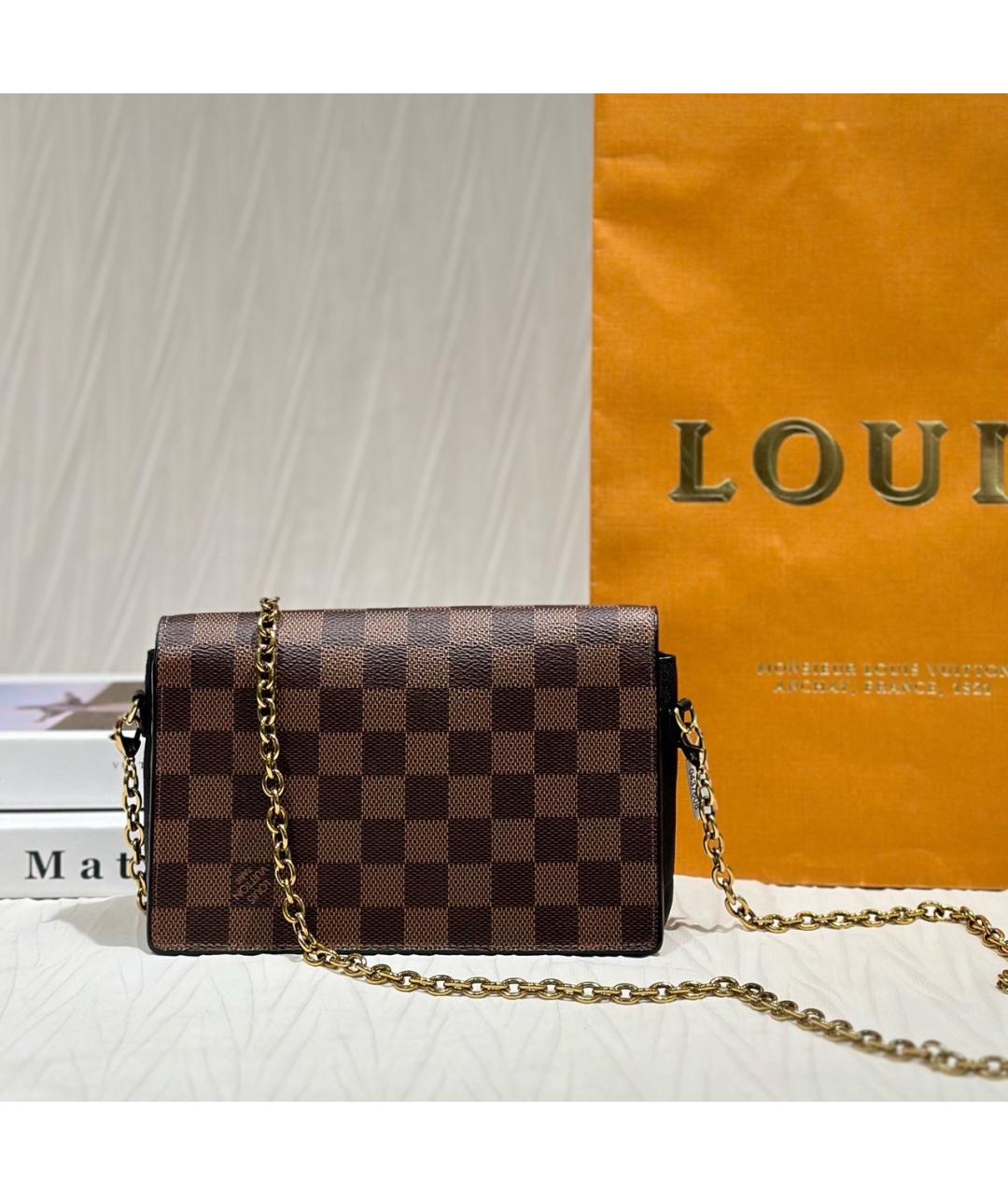 LOUIS VUITTON Коричневая сумка через плечо из канвы, фото 3