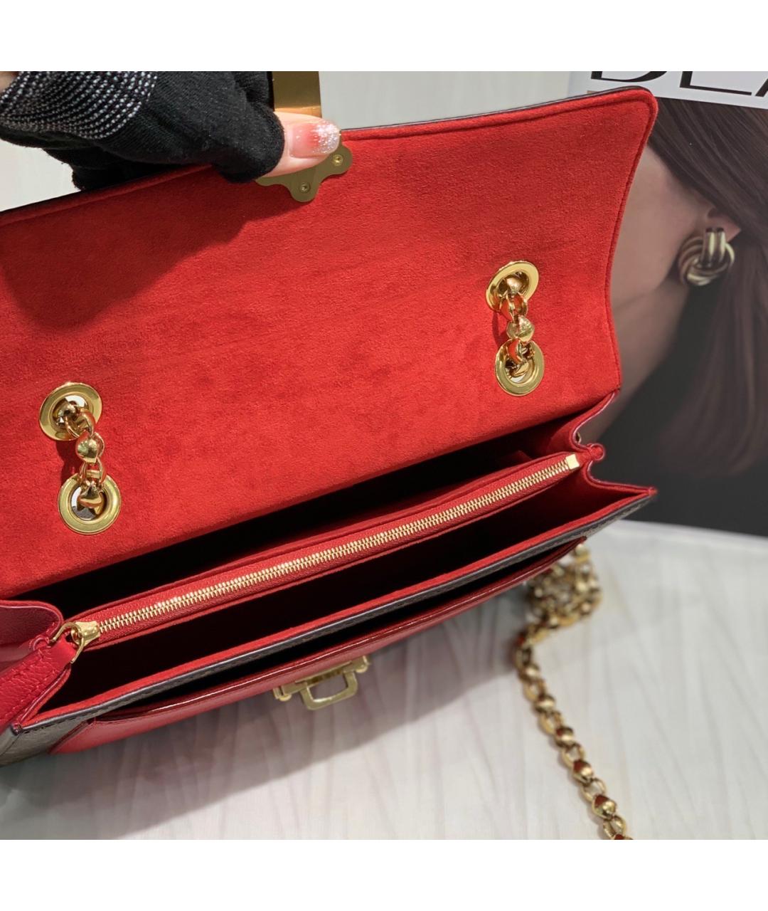 LOUIS VUITTON Красная сумка через плечо из канвы, фото 6