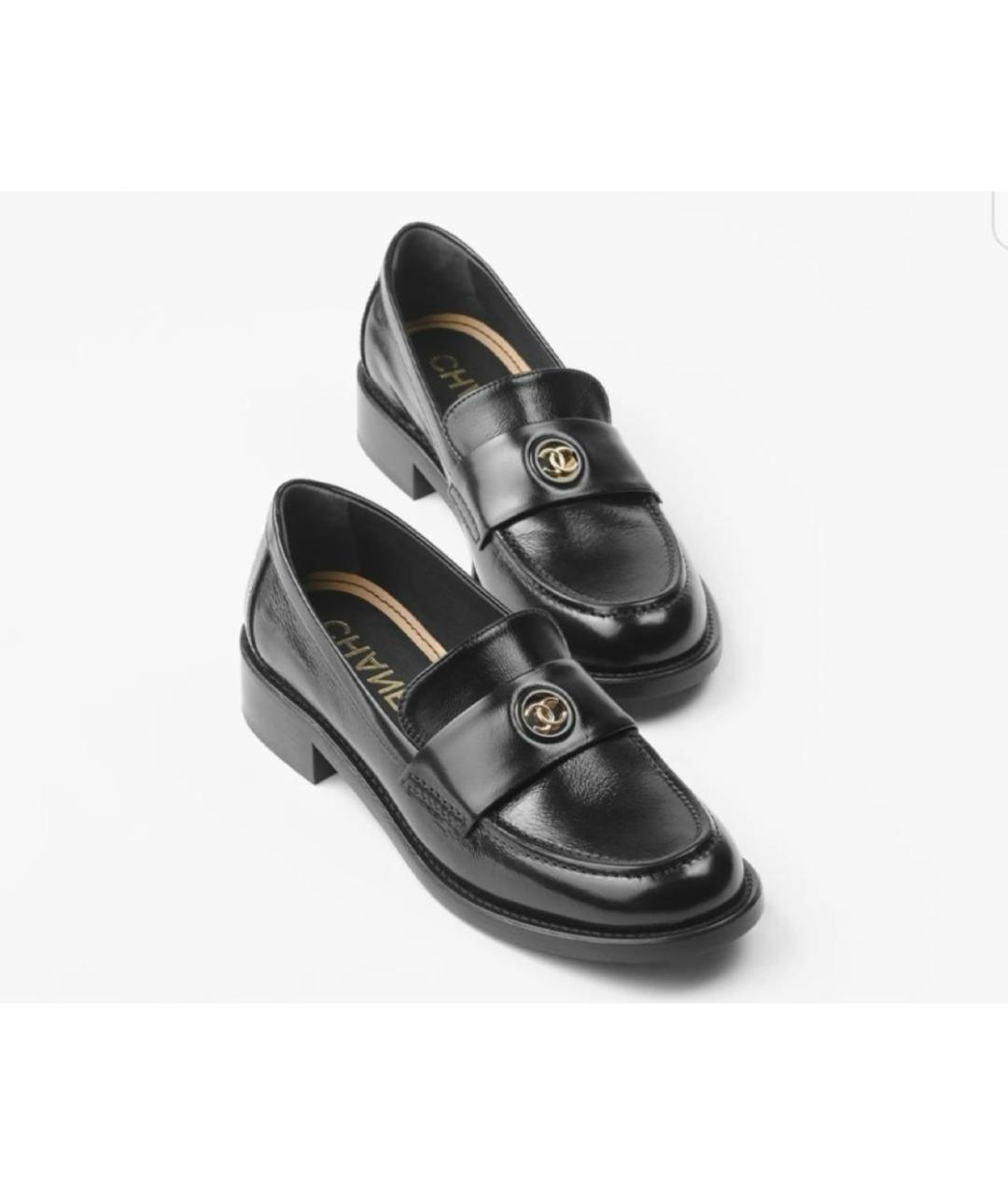 CHANEL Черные кожаные лоферы, фото 2