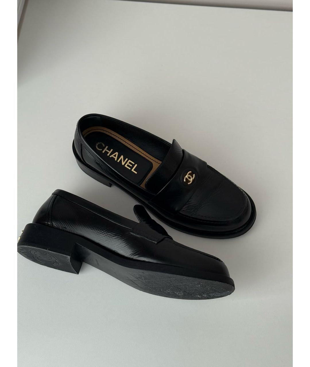 CHANEL Черные кожаные лоферы, фото 8