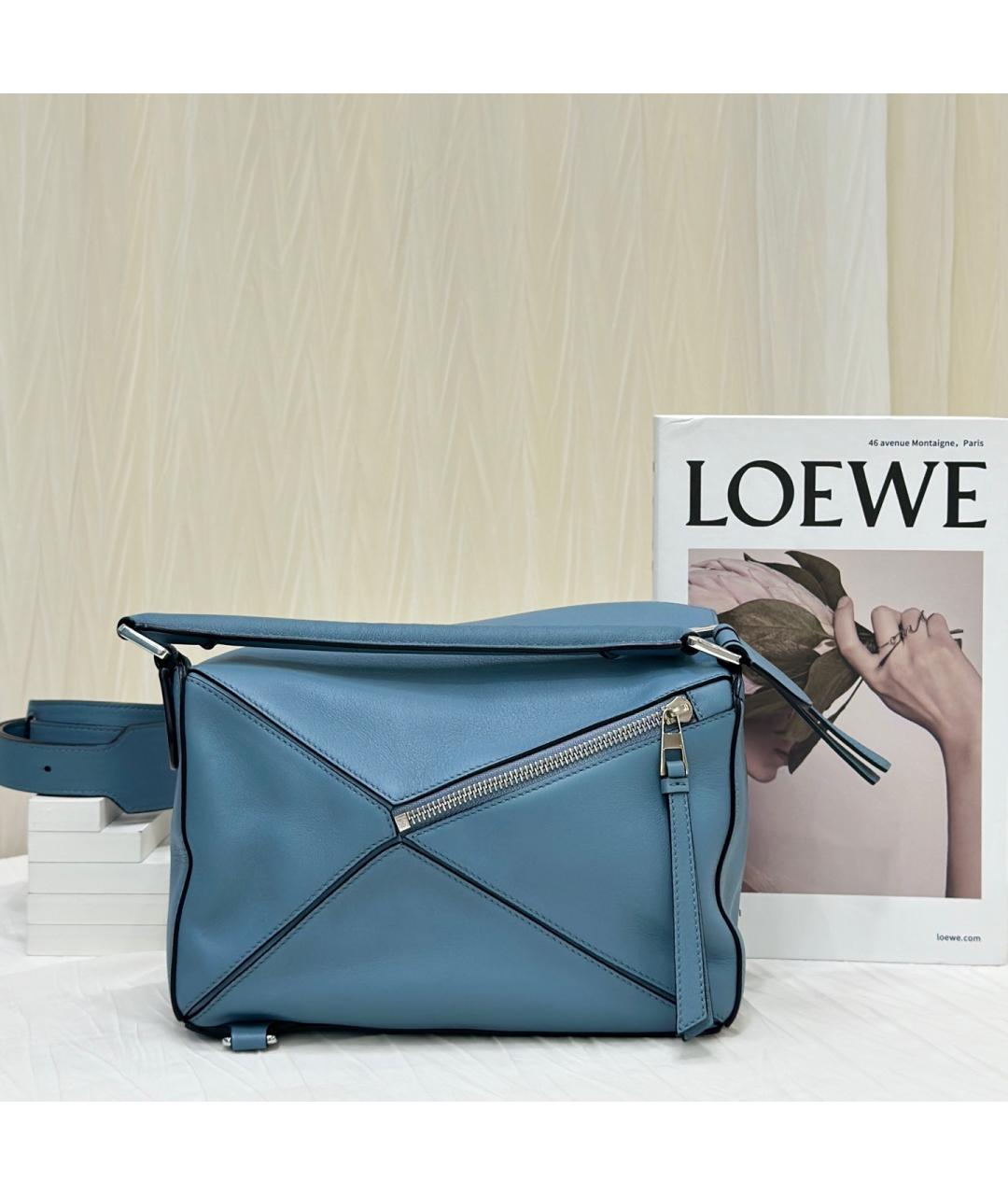 LOEWE Синяя кожаная сумка через плечо, фото 4