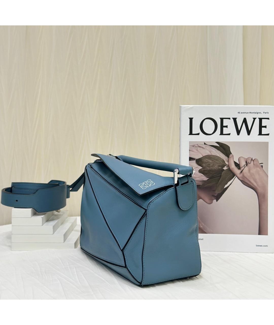 LOEWE Синяя кожаная сумка через плечо, фото 3