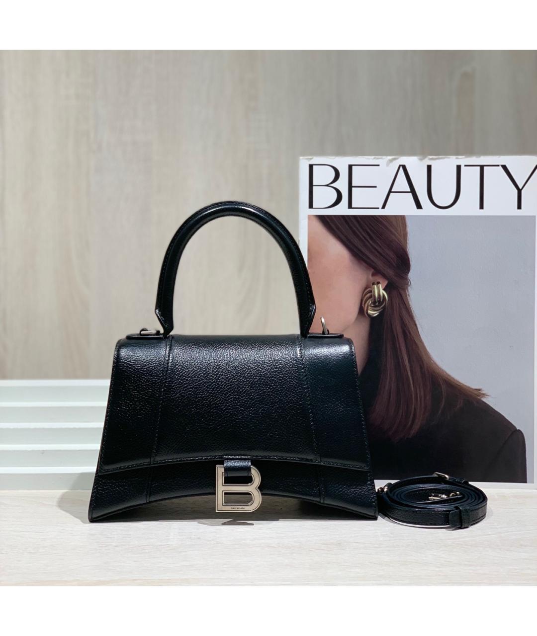 BALENCIAGA Черная кожаная сумка тоут, фото 7