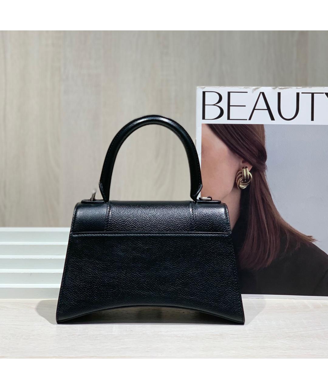BALENCIAGA Черная кожаная сумка тоут, фото 3