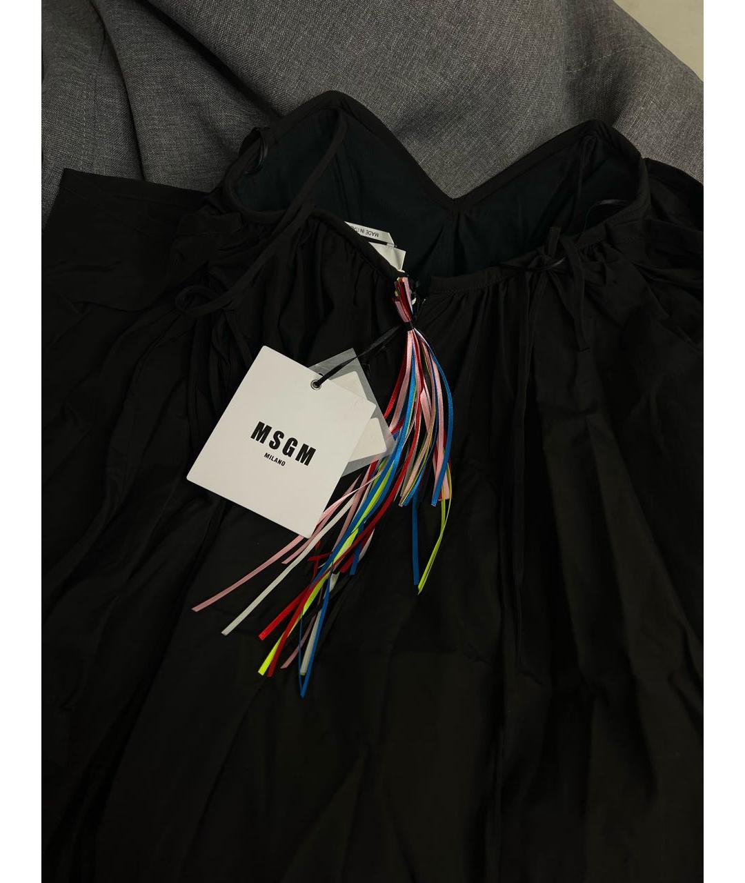 MSGM Черное вискозное повседневное платье, фото 5