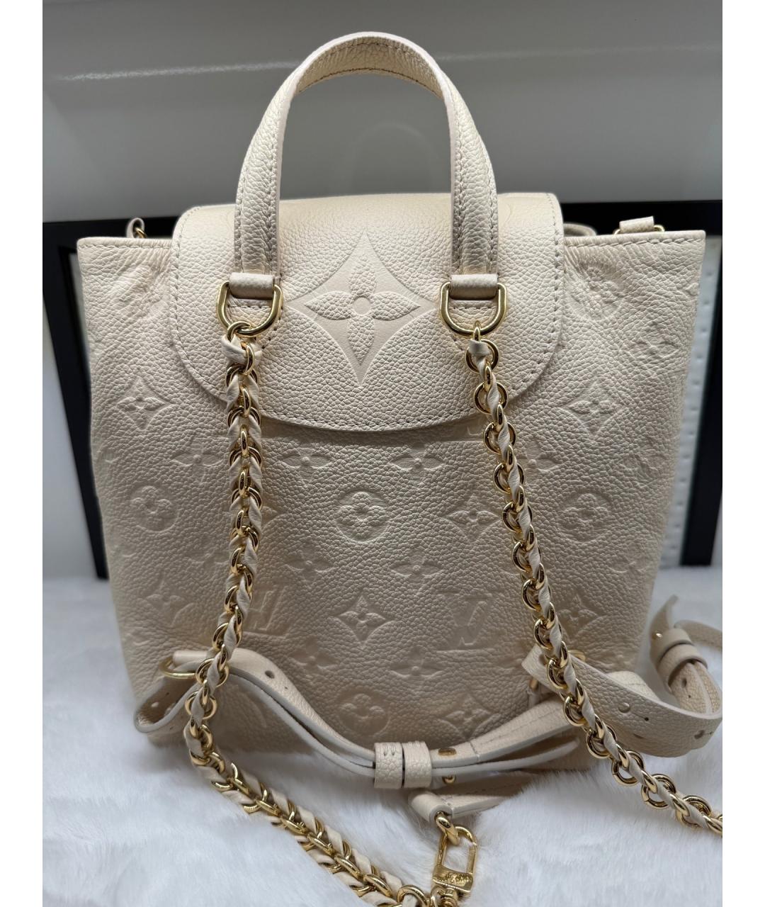 LOUIS VUITTON Бежевый кожаный рюкзак, фото 2