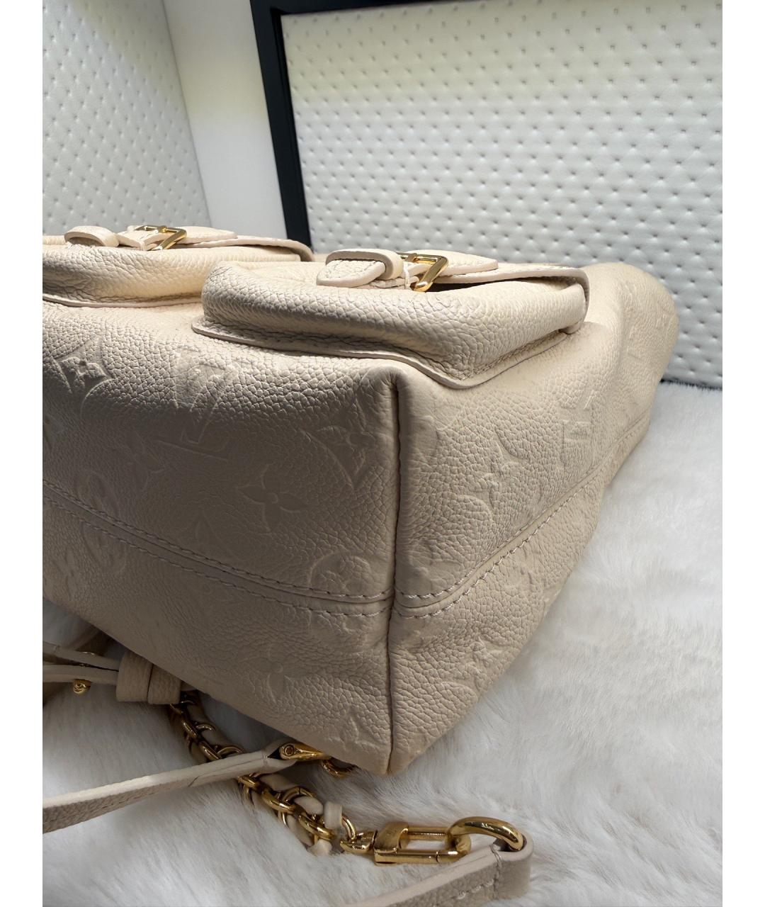LOUIS VUITTON Бежевый кожаный рюкзак, фото 5