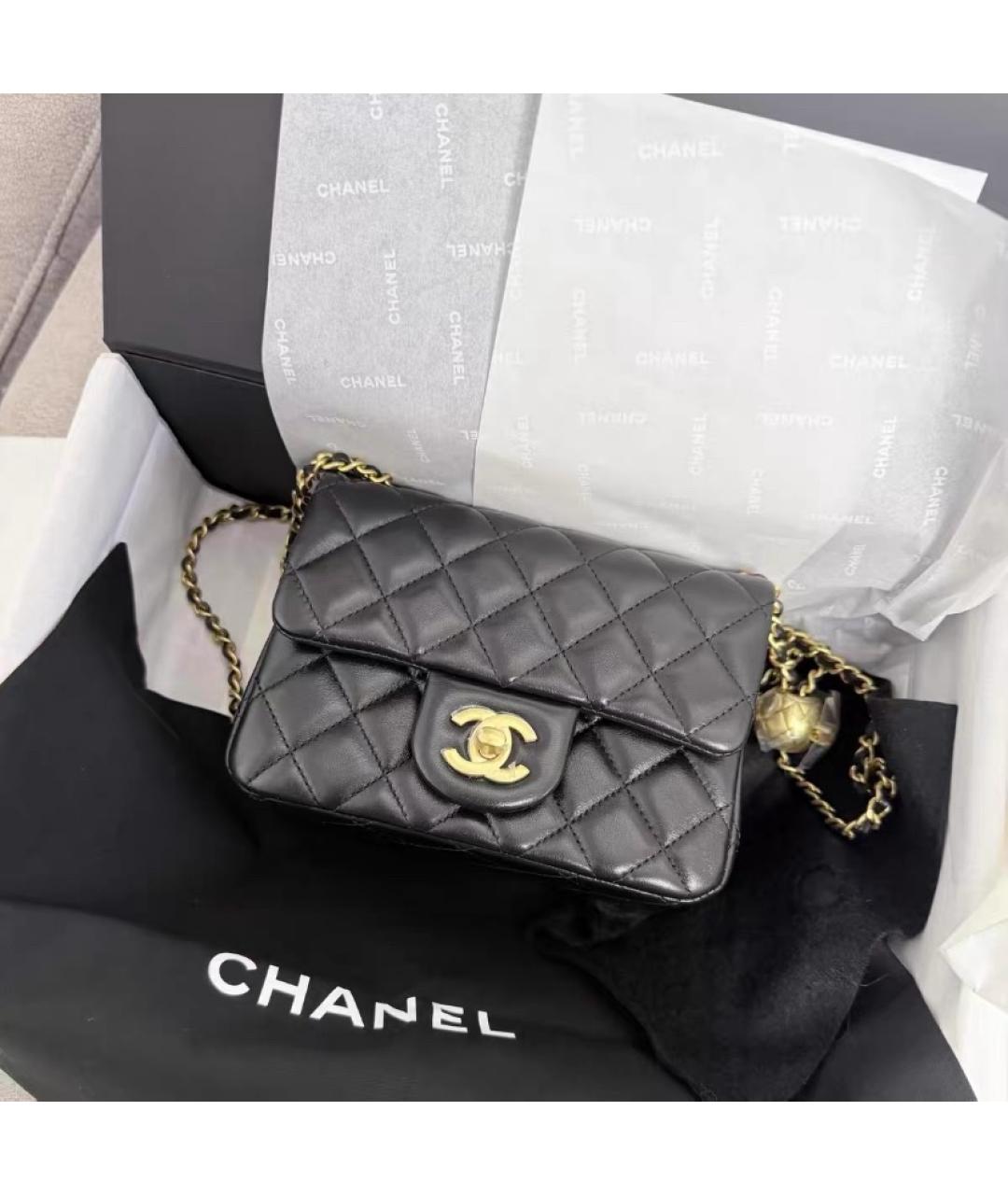 CHANEL Черная кожаная сумка через плечо, фото 3
