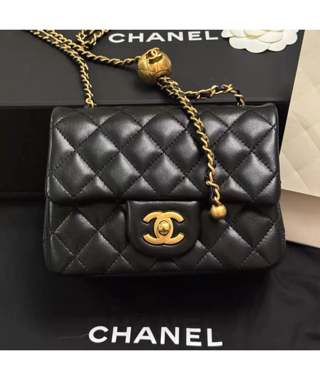 CHANEL Черная кожаная сумка через плечо, фото 4