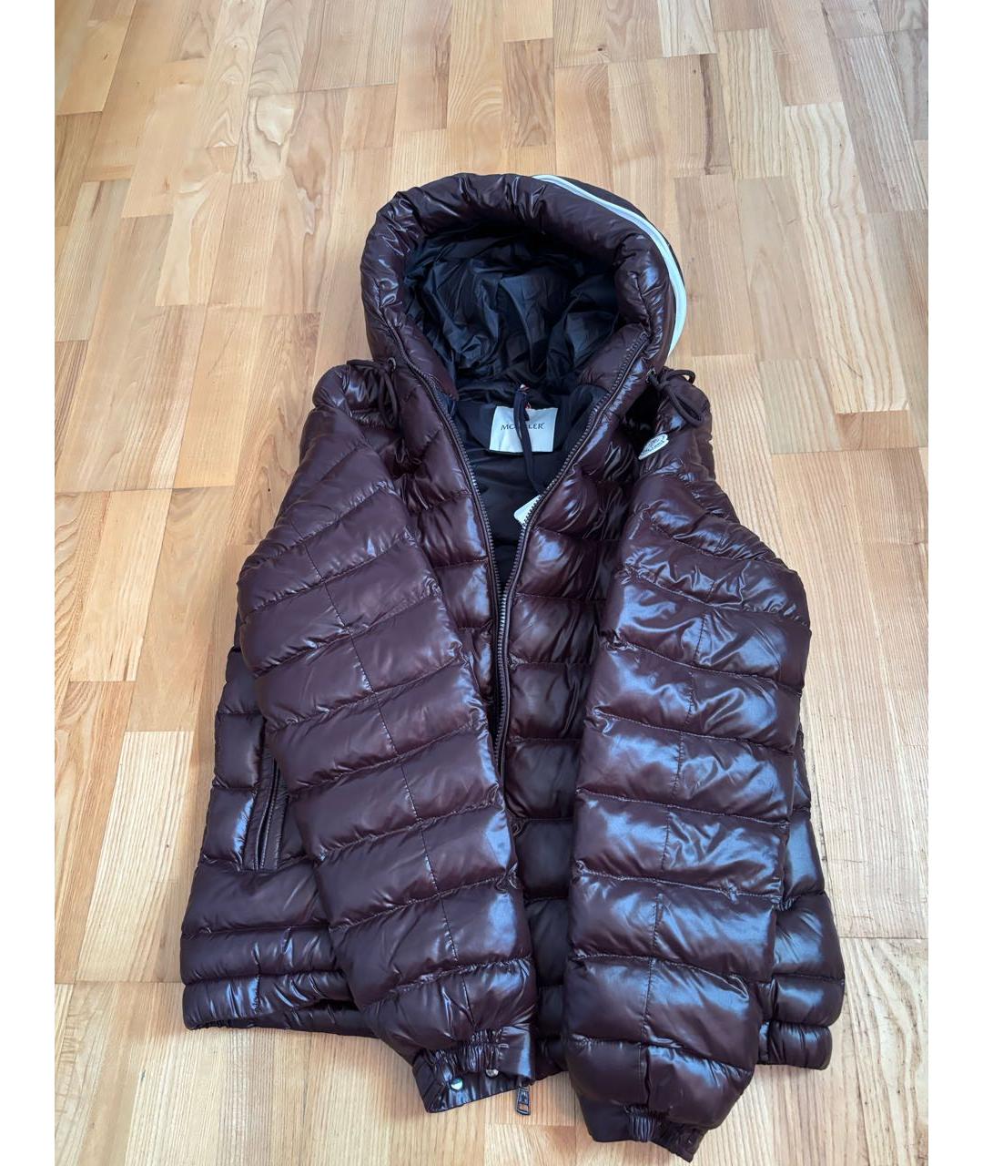 MONCLER Бордовая кожаная куртка, фото 5