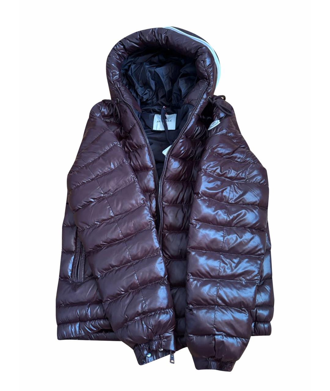 MONCLER Бордовая кожаная куртка, фото 1