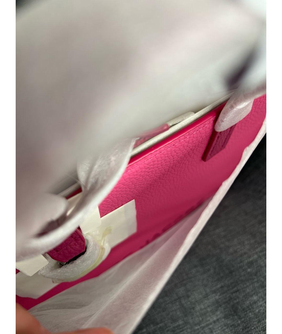 MARC JACOBS Розовая кожаная сумка с короткими ручками, фото 8