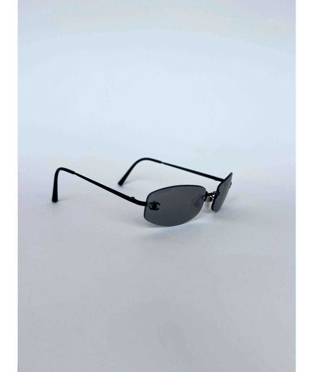CHANEL Антрацитовые металлические солнцезащитные очки, фото 2