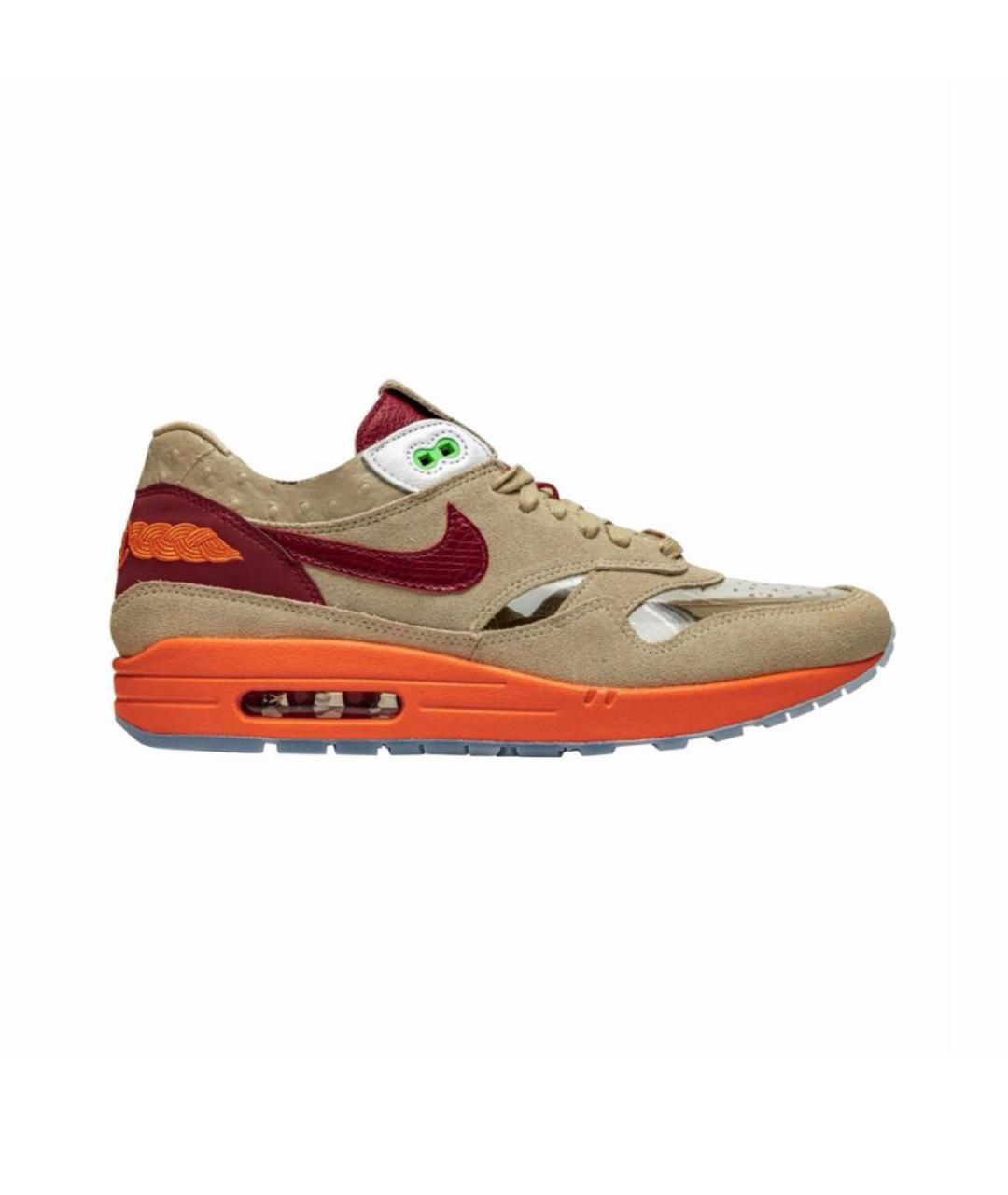 NIKE Бежевые кожаные низкие кроссовки / кеды, фото 5