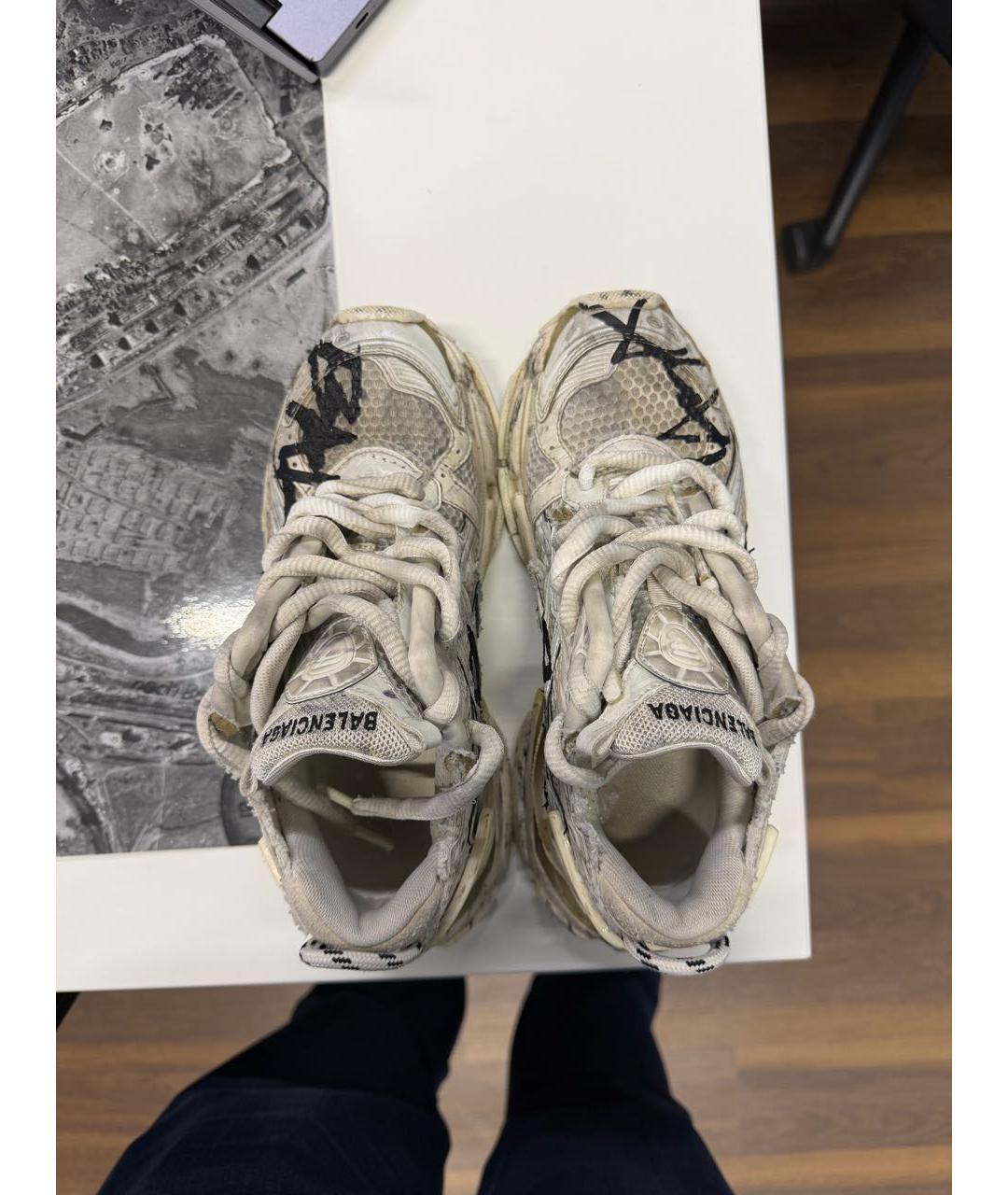BALENCIAGA Белые текстильные кроссовки, фото 3