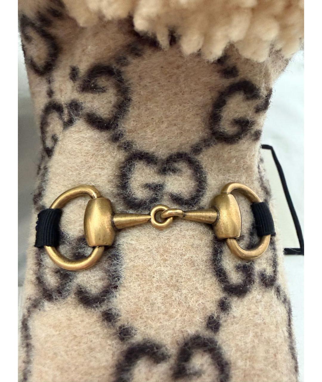 GUCCI Бежевые текстильные полусапоги, фото 7