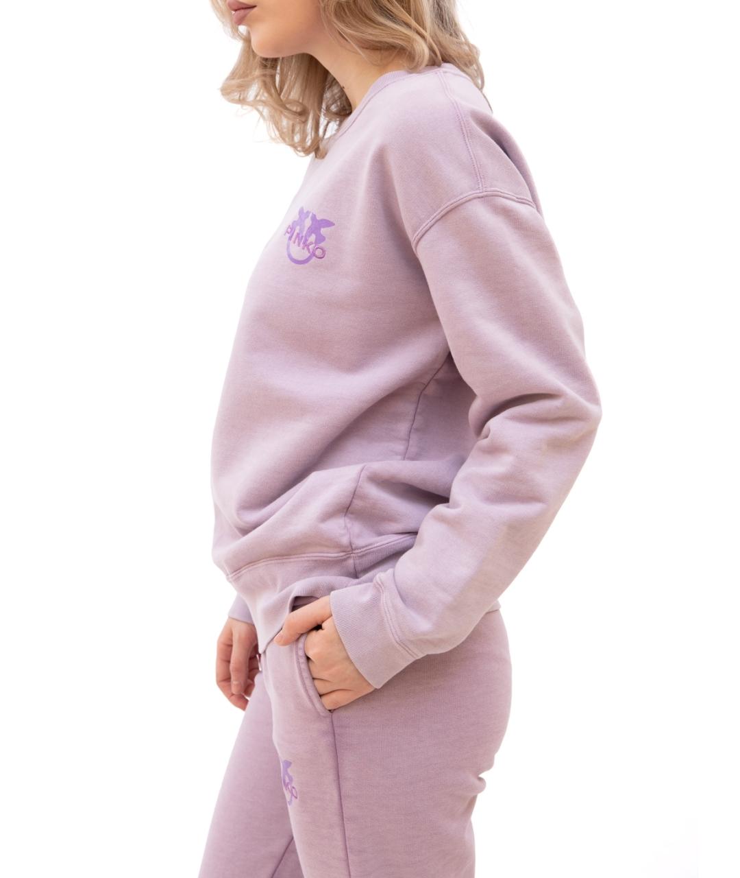 PINKO Фиолетовые хлопковые брюки узкие, фото 4