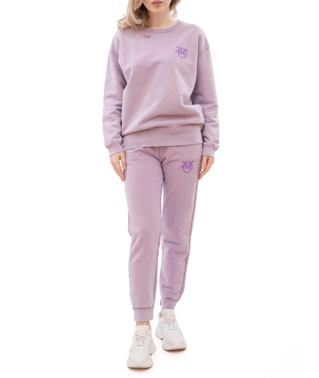 PINKO Фиолетовые хлопковые брюки узкие, фото 2