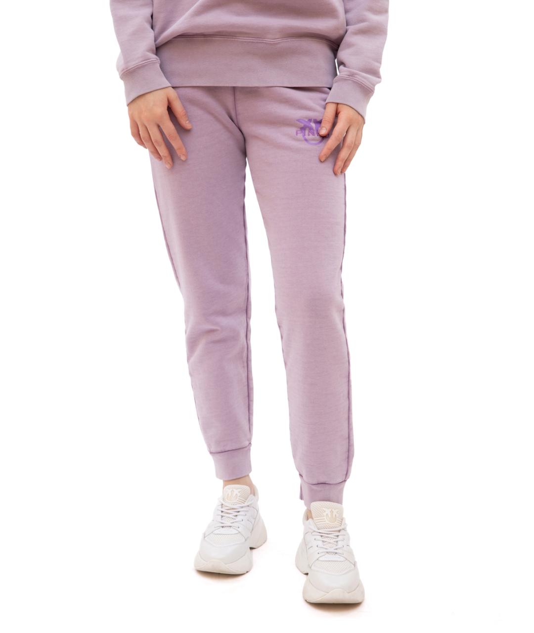 PINKO Фиолетовые хлопковые брюки узкие, фото 3