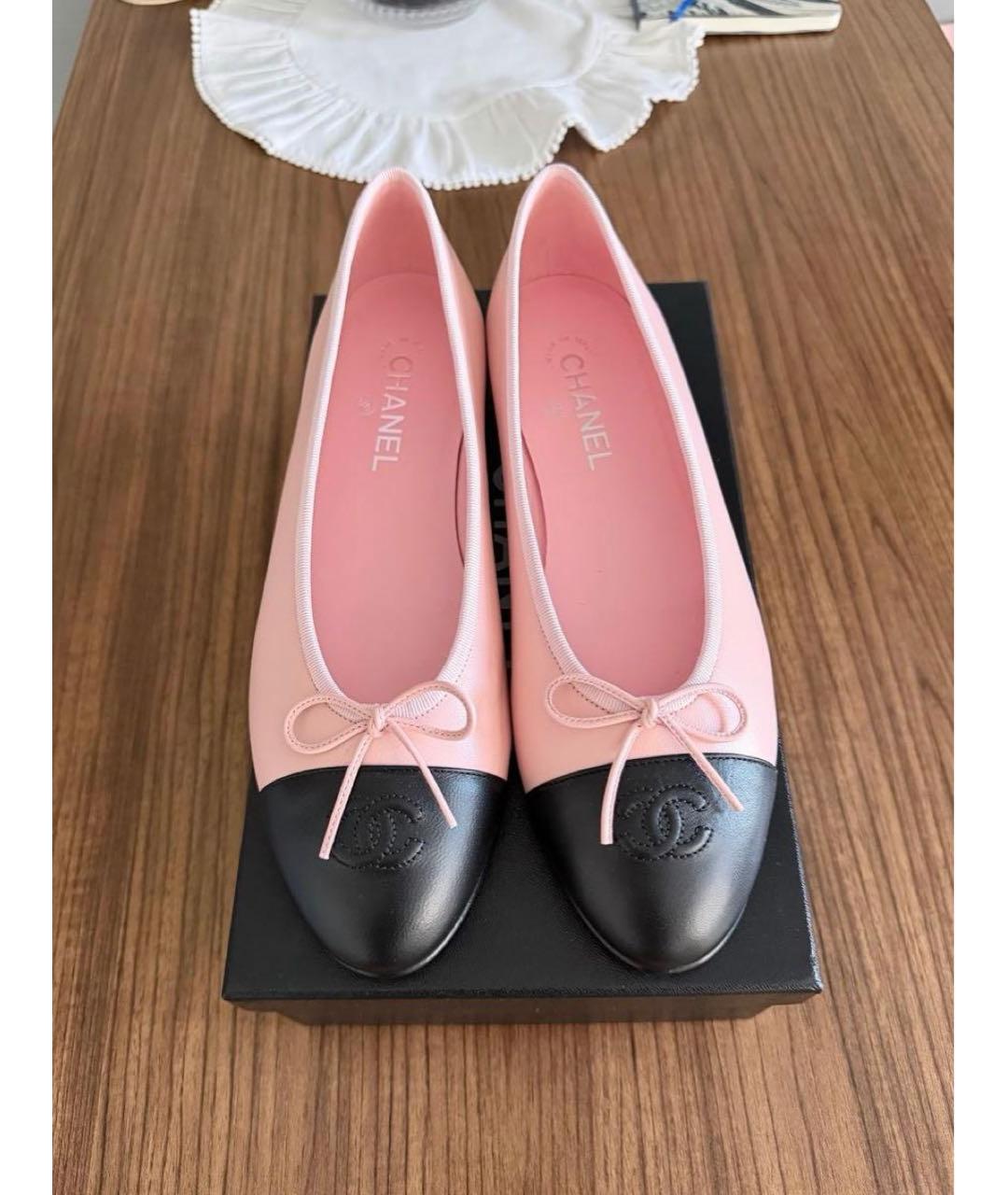 CHANEL Розовые кожаные балетки, фото 2