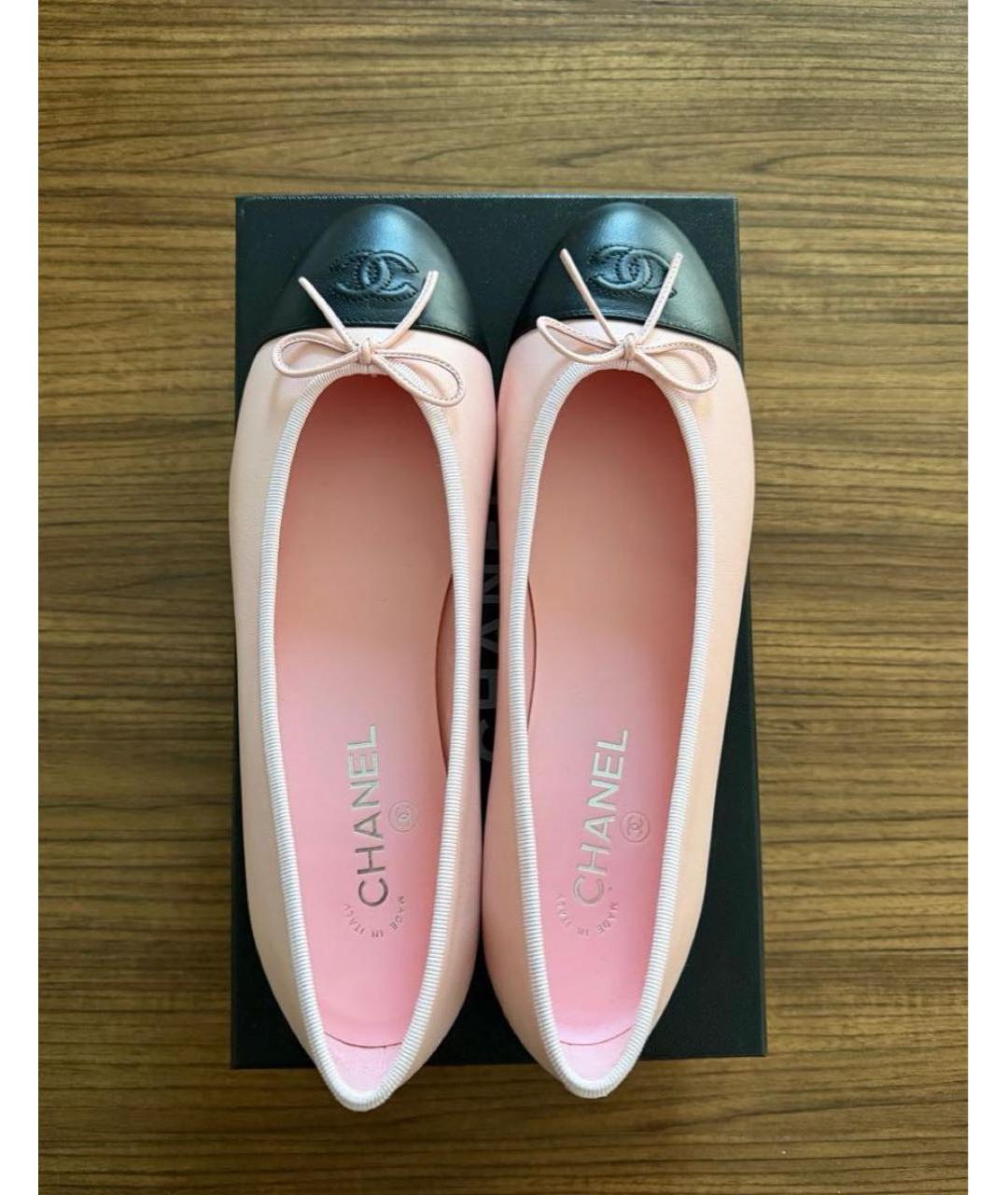 CHANEL Розовые кожаные балетки, фото 3